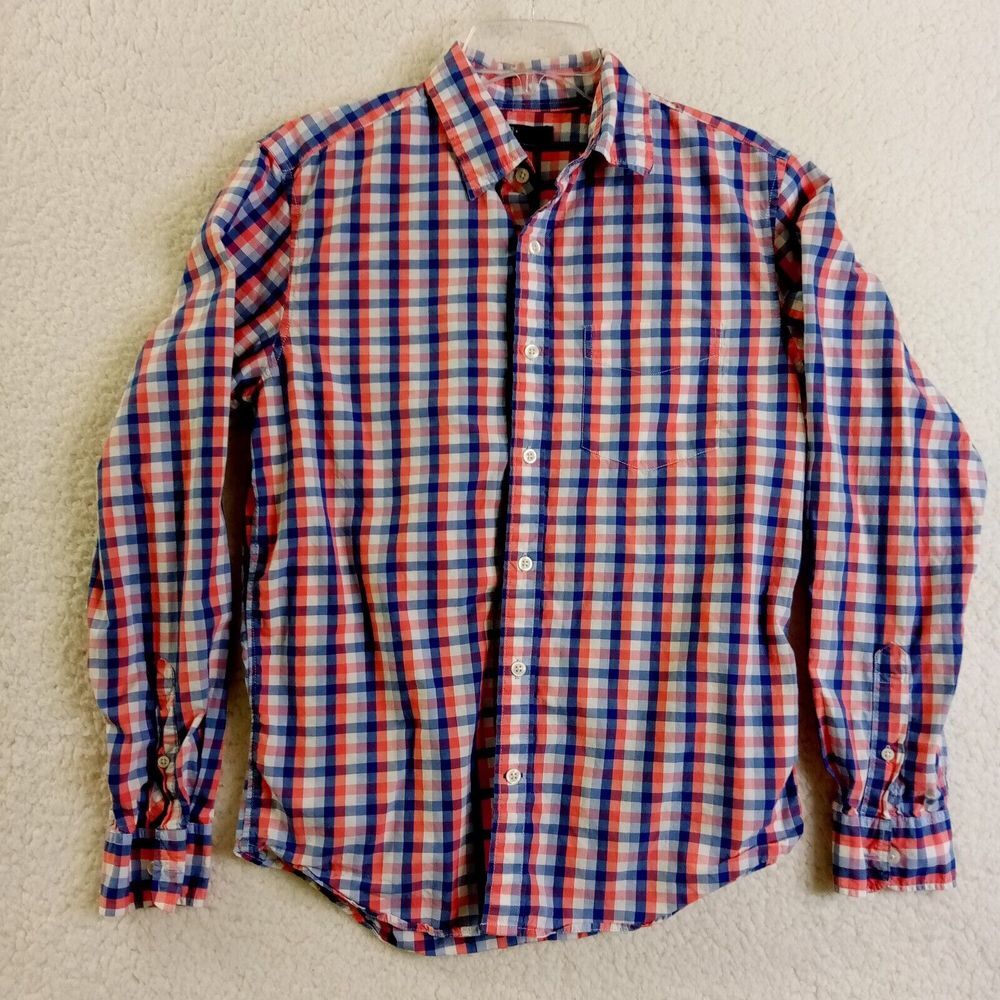 Gap Shirt Mens Small Long Sleeve Button Up Plaid Lightweight